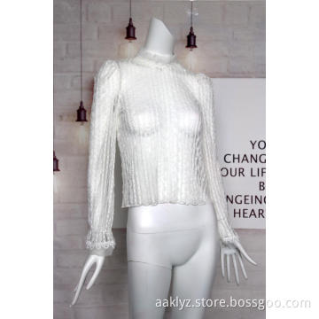 Nylon Spandex Lace Women's Tops